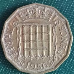İNGİLTERE 1956   3  PENCE