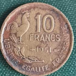 FRANSA  1951  10  FRANK