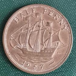 İNGİLTERE  1957  HALF PENNY
