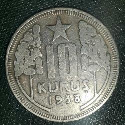 TÜRKİYE  1938  10 KURUŞ