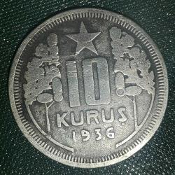 TÜRKİYE  1936  10 KURUŞ