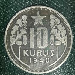 TÜRKİYE  1940  10 KURUŞ