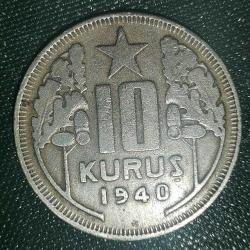TÜRKİYE  1940  10 KURUŞ