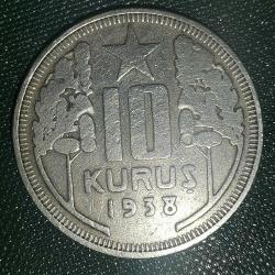 TÜRKİYE  1938  10 KURUŞ