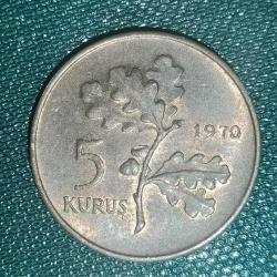 TÜRKİYE  1970    5  KURUŞ