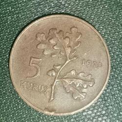 TÜRKİYE  1970    5  KURUŞ