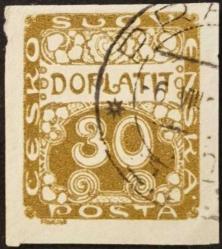 Efemera - +++ ÇEKOSLAVAKYA POSTA DUE - DOPLATIT     1920   30L    - DAMGALI , HALİYLE - kitantik - kitaLog