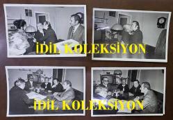 TÜRK SANAT MÜZİĞİ SANATÇISI BEHİYE AKSOY'UN ORİJİNAL 4'LÜ FOTOĞRAF SETİ - 18 x 12 cm EBADINDA - BEHİYE AKSOY'UN BERKER İNANOĞLU'YLE EV ORTAMINDA NİKAHLANDIĞI ANLARDA ÇEKİLMİŞ 4 FARKLI KARE. 1973