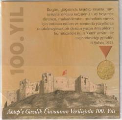 Türkiye Cumhuriyeti Antepe Gazilik Ünvanının verilişinin 100 ncü Yılı 2021 Tedavül Para Seti