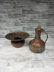 Antika Osmanlı Dönemi Muazzam Nadir Bakır İbrikli Abdestlik