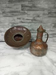 Antika Osmanlı Dönemi Muazzam Nadir Bakır İbrikli Abdestlik