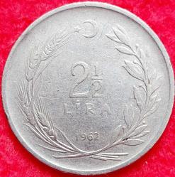 2½ LİRA, 1962 ÇÇT+ (Ters)