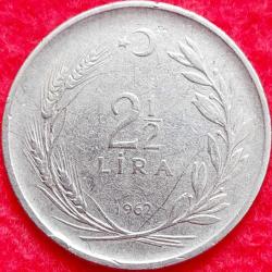 2½ LİRA, 1962 ÇÇT+ (Ters)