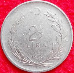 2½ LİRA, 1962 ÇÇT+ (Ters)