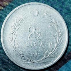 2½ LİRA, 1963 ÇÇT+ (Düz)