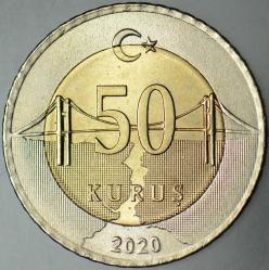 TÜRKİYE CUMHURİYETİ 50 KURUŞ 2020 ÇİL.