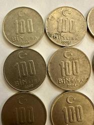2002-2003-2004 TC 100 Bin Lira 9 adet madeni paralar ÇÇT/ÇT