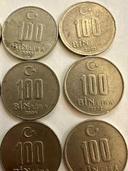 2002-2003-2004 TC 100 Bin Lira 9 adet madeni paralar ÇÇT/ÇT