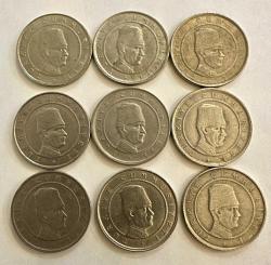 2002-2003-2004 TC 100 Bin Lira 9 adet madeni paralar ÇÇT/ÇT