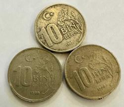 LOT.4 » 1995-1996-1999 TC 10 Bin lira 3 adet madeni paralar ÇT/T