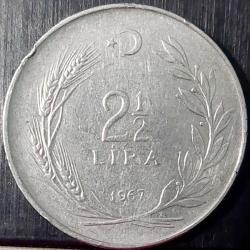2½ LİRA, 1967 ÇÇT+ (Düz)