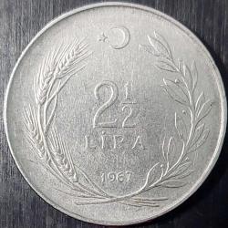 2½ LİRA, 1967 ÇÇT+ (Düz)