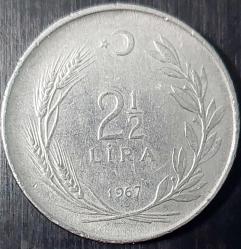 2½ LİRA, 1967 ÇÇT+ (Düz)