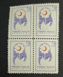 1958 KIZILAY K143 - DÖRTLÜ MNH