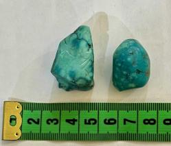 %100 orjinal doğal Hakiki 192 karat Turkuaz Firuze 2 adet takılık işlenmemiş taşlar