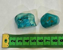 %100 orjinal doğal Hakiki 192 karat Turkuaz Firuze 2 adet takılık işlenmemiş taşlar