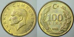 TÜRKİYE CUMHURİYETİ 100 LİRA 1993 AZ ÇIKAN TARİH. ÇİLALTI