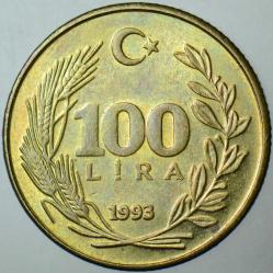 TÜRKİYE CUMHURİYETİ 100 LİRA 1993 AZ ÇIKAN TARİH. ÇİLALTI