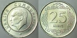 TÜRKİYE CUMHURİYETİ 25 KURUŞ 2015 ÇİL.