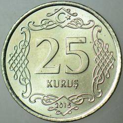 TÜRKİYE CUMHURİYETİ 25 KURUŞ 2015 ÇİL.