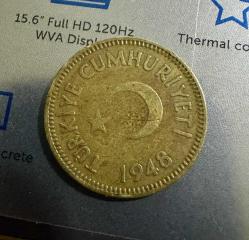 1948 TC 25 kuruş madeni para Temiz