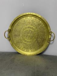 Antika Pirinç Tepsi (Tuğralı)