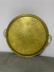 Antika Pirinç Tepsi (Tuğralı)