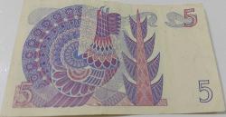 1977 İSVEÇ 5 KRONER ORİJİNAL KAĞIT PARASI E412617 SERİ NOLU ÇOK NADİRDİR