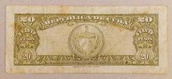 Küba Banknotu - Küba Ulusal Bankası 20 Peso 1949. Ortada Küba Bağımsızlık Kahramanı Antonio Maceo'nun Portresi; Arka Yüzünde Ulusal Arma. Amerikan Banknot Şirketi (ABNC) Tarafından Basılmış, F Serisi, Kırmızı Numaralandırma. Canlı Renkler ve Dengeli Merkezleme İle Mükemmel Sunuma Sahip Bir Banknot. (Temiz)