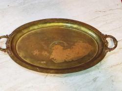 14482-ESKİLERDEN PİRİNÇ KAHVE TEPSİSİ