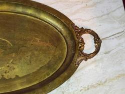 14482-ESKİLERDEN PİRİNÇ KAHVE TEPSİSİ