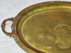 14482-ESKİLERDEN PİRİNÇ KAHVE TEPSİSİ