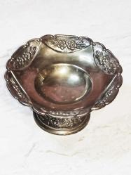 14838-ÇOK ŞAHANE GÜMÜŞ KAPLAMA AYAKLI ŞEKERLİK