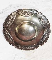 14838-ÇOK ŞAHANE GÜMÜŞ KAPLAMA AYAKLI ŞEKERLİK