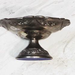 14838-ÇOK ŞAHANE GÜMÜŞ KAPLAMA AYAKLI ŞEKERLİK