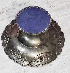 14838-ÇOK ŞAHANE GÜMÜŞ KAPLAMA AYAKLI ŞEKERLİK