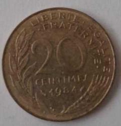 FRANSA 1984 20 CENTİM