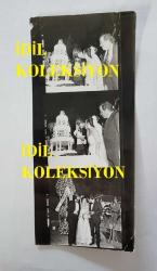 TÜRK SANAT MÜZİĞİ SANATÇISI BEHİYE AKSOY'UN OĞLU AHMET AKSOY'UN DÜĞÜNÜNÜN ORİJİNAL AJANS-BASIN FOTOĞRAFI - 18 x 8 cm EBADINDA - TEK FOTOĞRAFTA 3 KARE. HER BİR KARE 6 x 5,5 cm EBADINDADIR - 1972