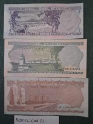 Türkiye Cumhuriyeti - 6.Emisyon/ 2 ve 3 . Tertip 5 TL./ 10 TL./ 20 TL. - 3 Adet /ÇÇT/XF