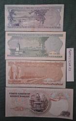 Türkiye Cumhuriyeti - 6.Emisyon/1. 2.ve 3 . Tertip 5 TL./ 10 TL./ 20 TL.50 TL. - 4 Adet /ÇİL/ÇÇT/XF